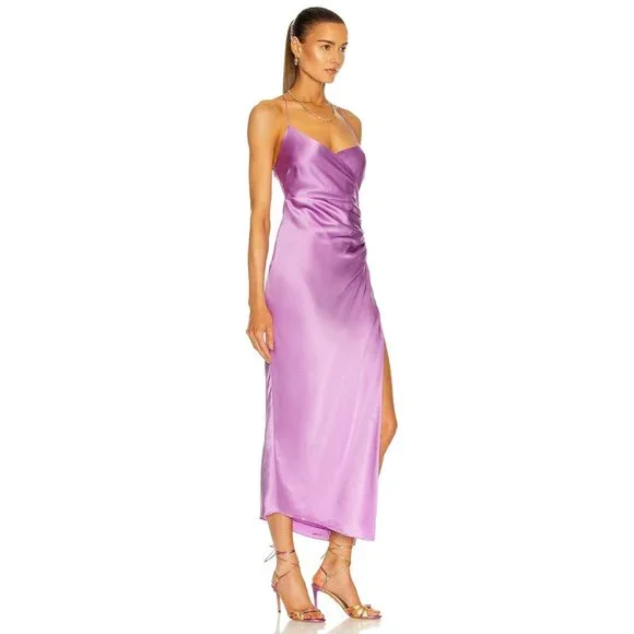 The Sei Strappy Gathered Dress in Lilac Purple 6 Women's Maxi Long Dress - Picture 5 of 11